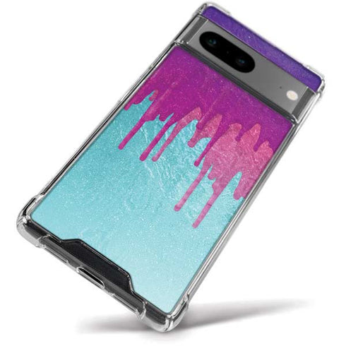 Paint Splatter Purple Google Pixel 8a Clear Case